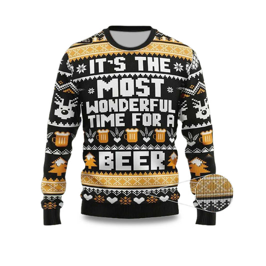 2026 It's The Most Wonderful Time For A Beer Ugly Christmas Sweater Moonbestprint