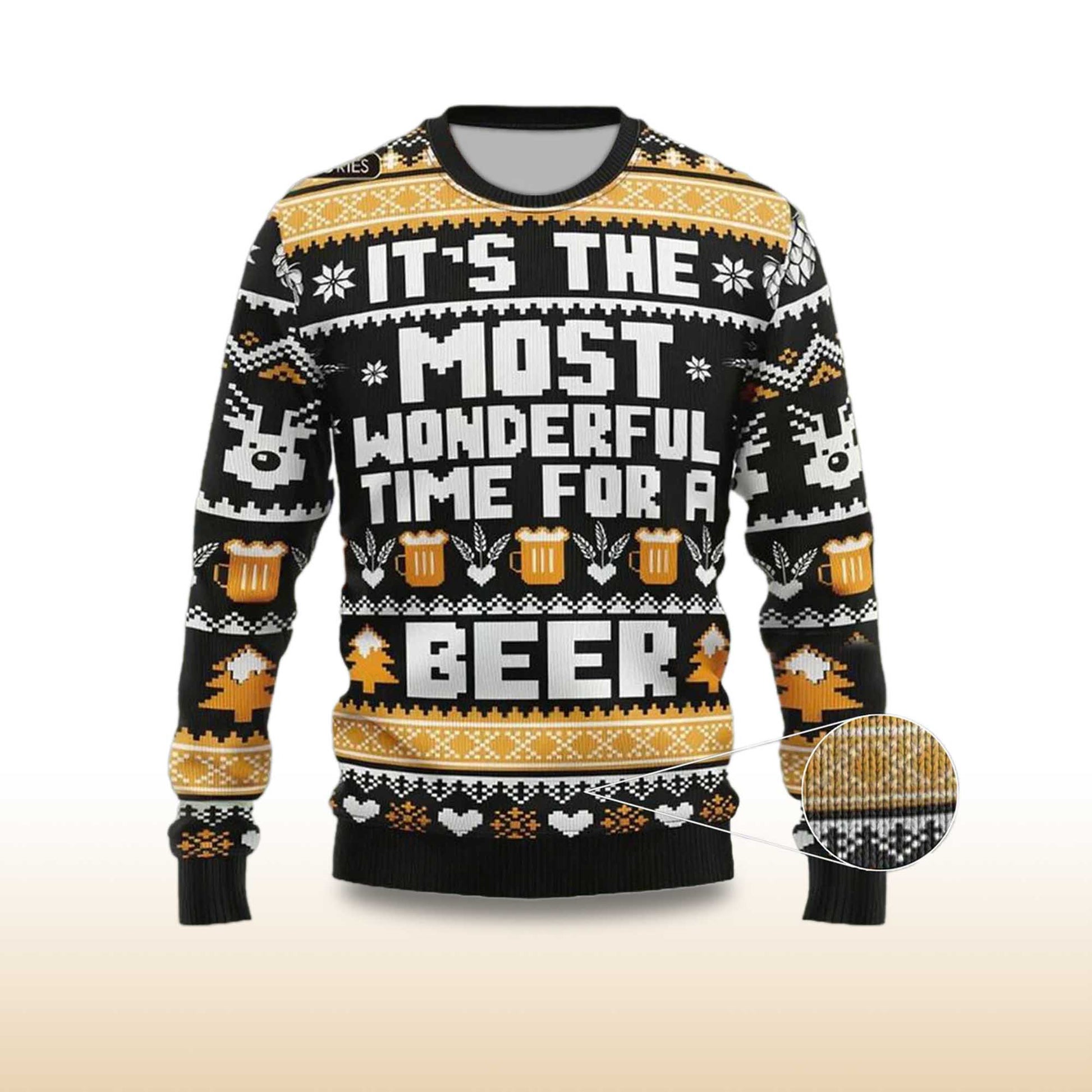 2026 It's The Most Wonderful Time For A Beer Ugly Christmas Sweater Moonbestprint