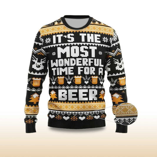 2026 It's The Most Wonderful Time For A Beer Ugly Christmas Sweater Moonbestprint