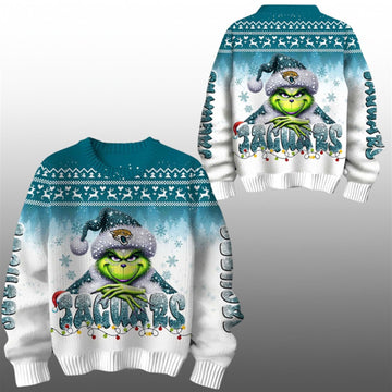 2026 Jaguars Grnch Season Christmas Ugly Sweater - Moonbestprint