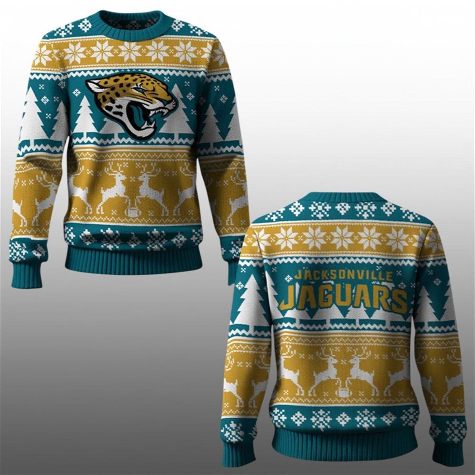 2026 Jaguars Reindeer Football Christmas Ugly Sweater - Moonbestprint