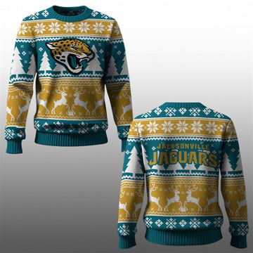 2026 Jaguars Reindeer Football Christmas Ugly Sweater - Moonbestprint