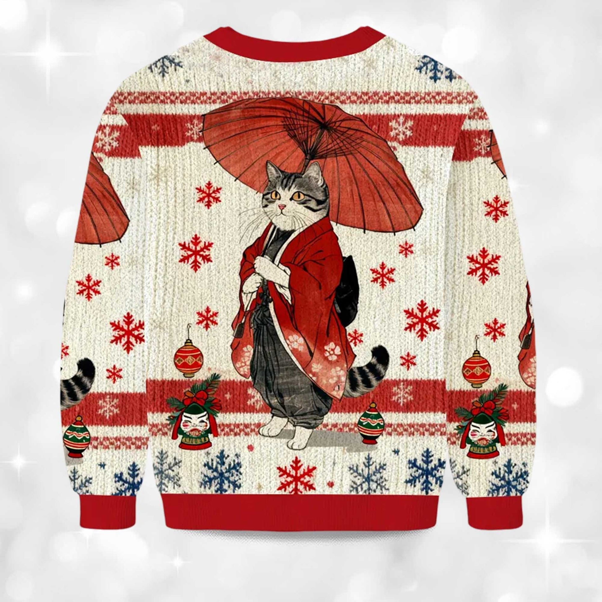 2026 Japanese Style Funny Cat Meme Christmas Ugly Sweater Moonbestprint