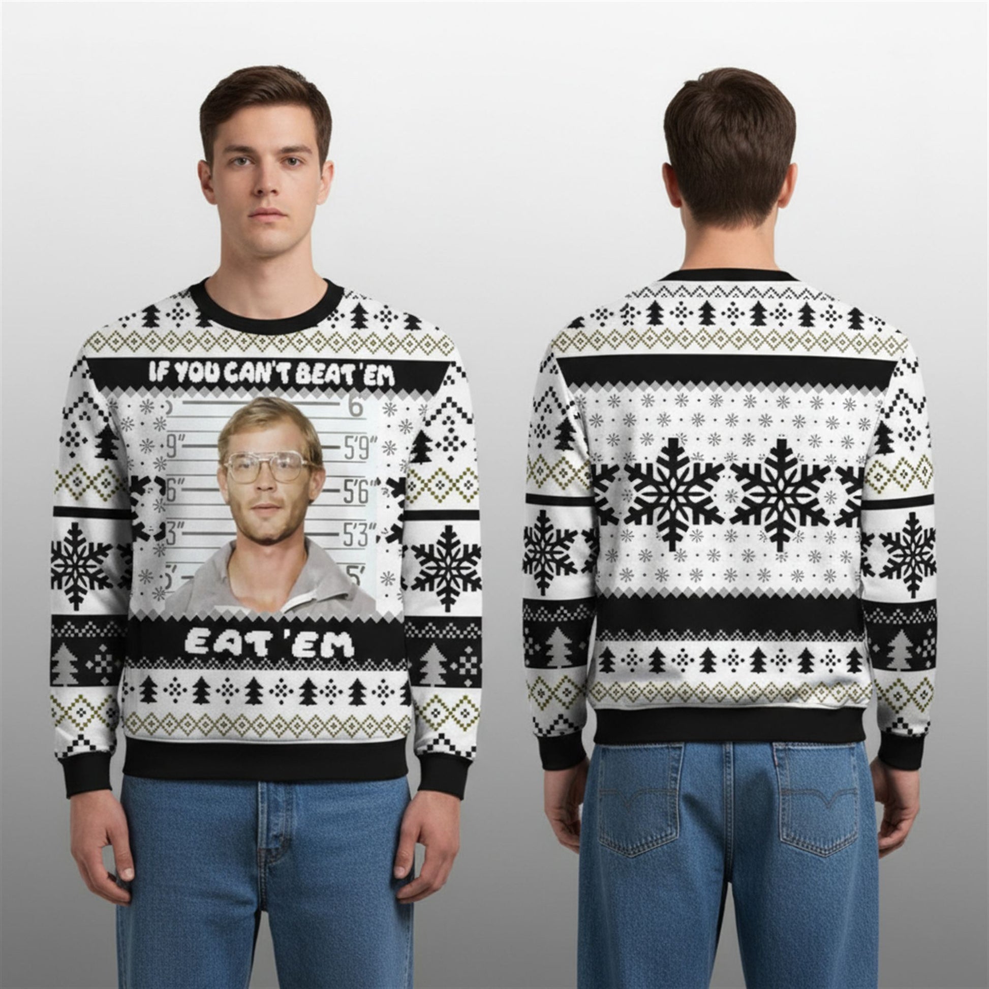 2026 Jeffrey Dahmer If You Can't Beat Em Eat Em Ugly Sweater - Moonbestprint