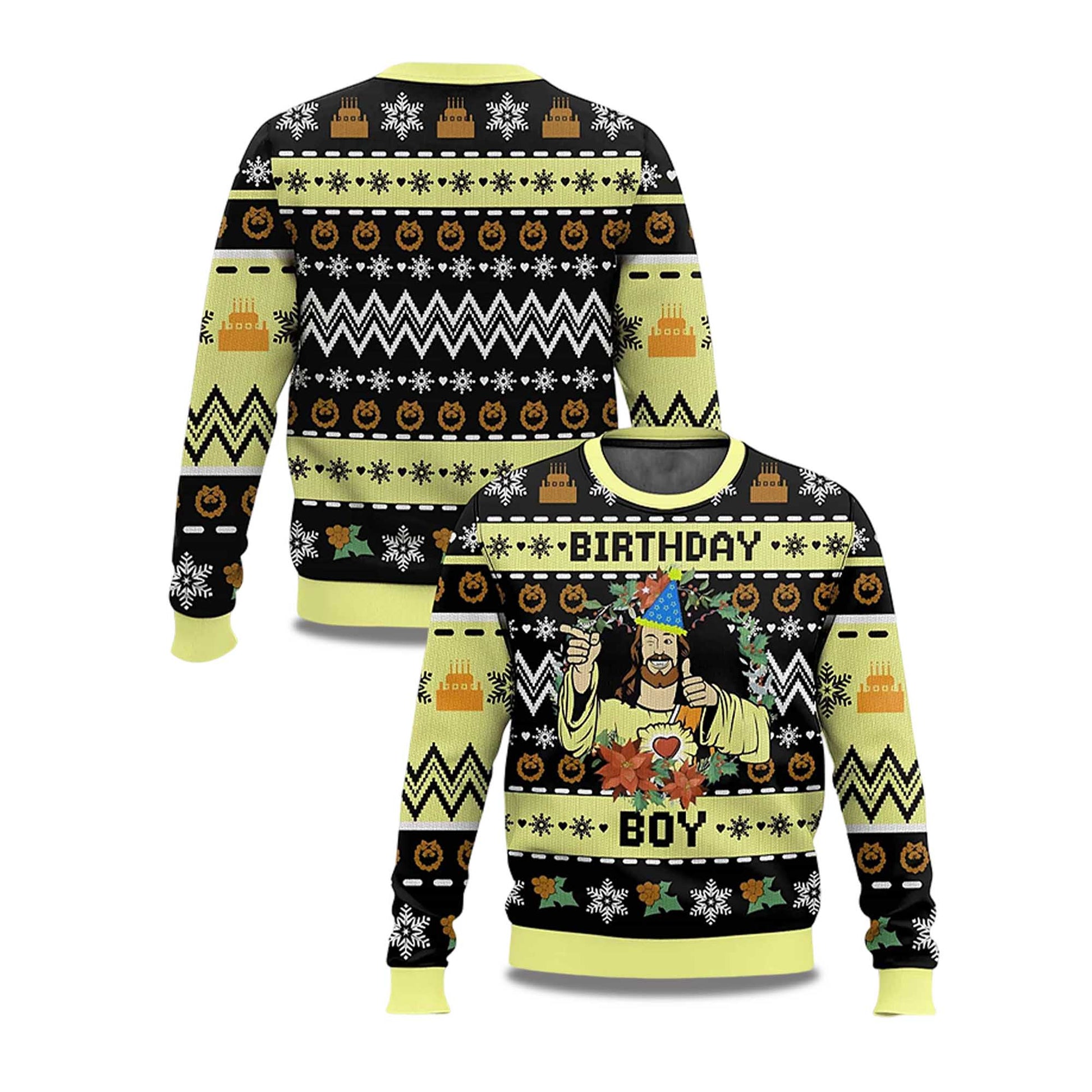 2026 Jesus Birthday Boy Ugly Christmas Sweater Moonbestprint