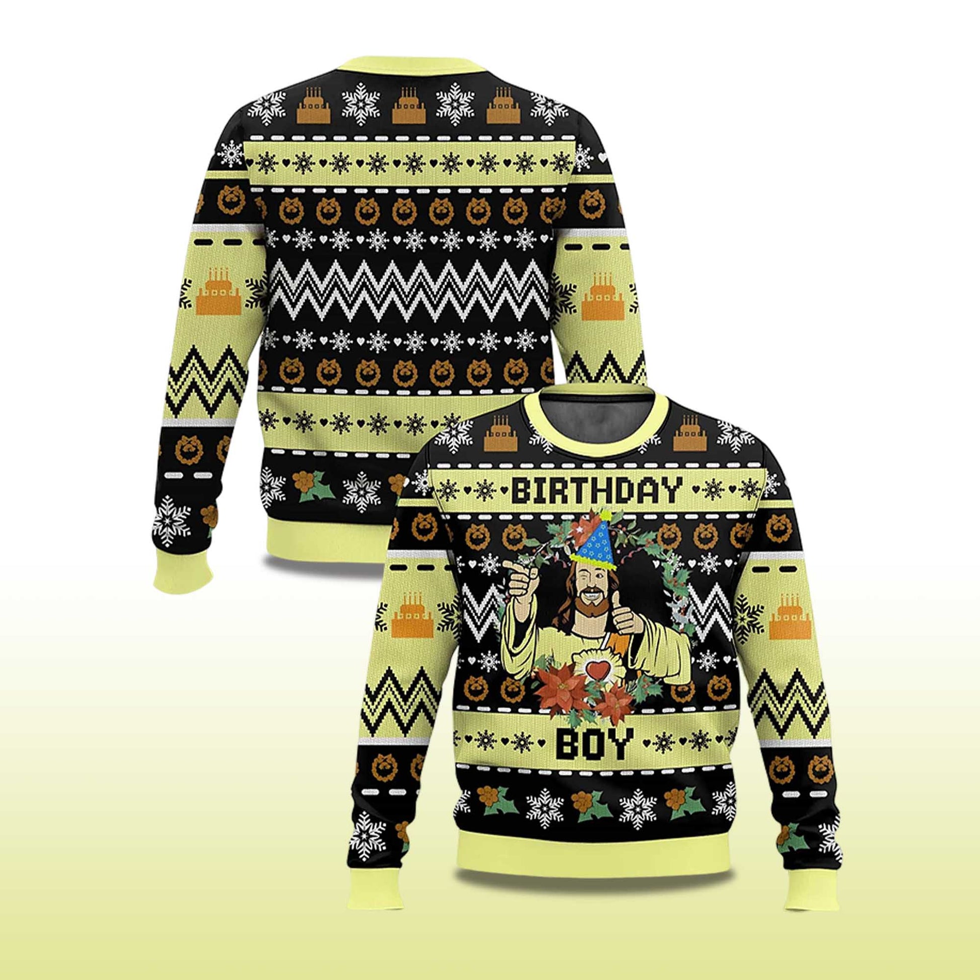 2026 Jesus Birthday Boy Ugly Christmas Sweater Moonbestprint