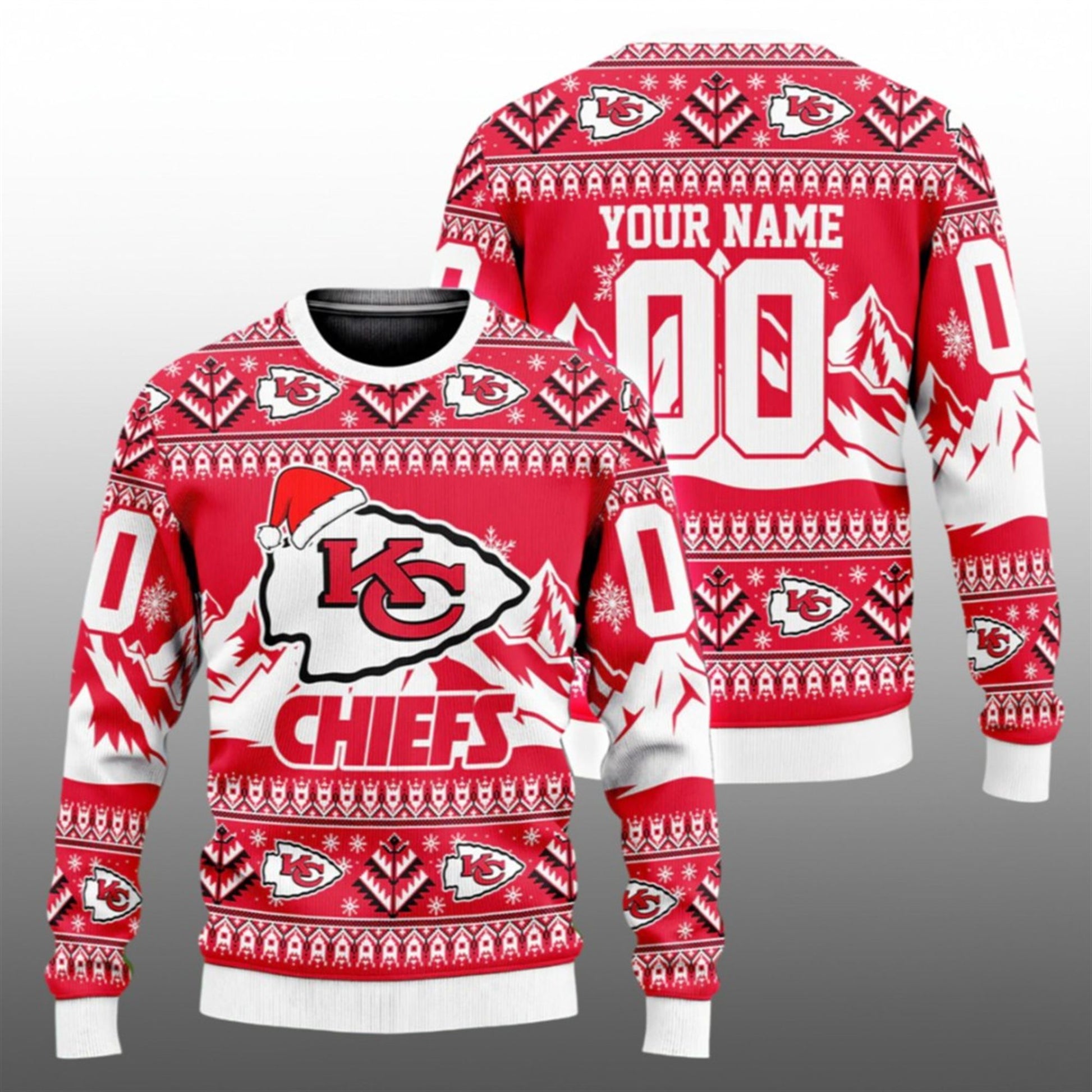 2026 KC Chiefs Custom Ugly Christmas Sweater - Moonbestprint