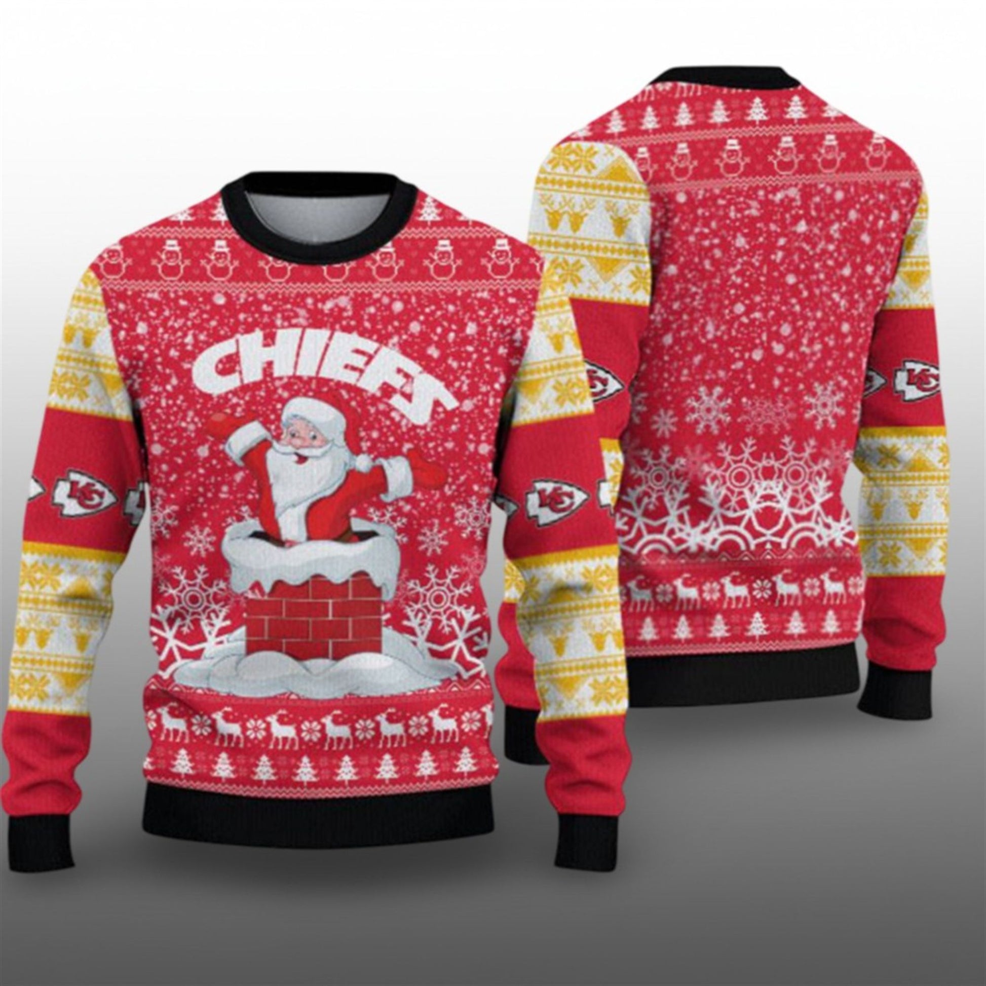 2026 KC Chiefs Funny Santa Ugly Christmas Sweater - Moonbestprint