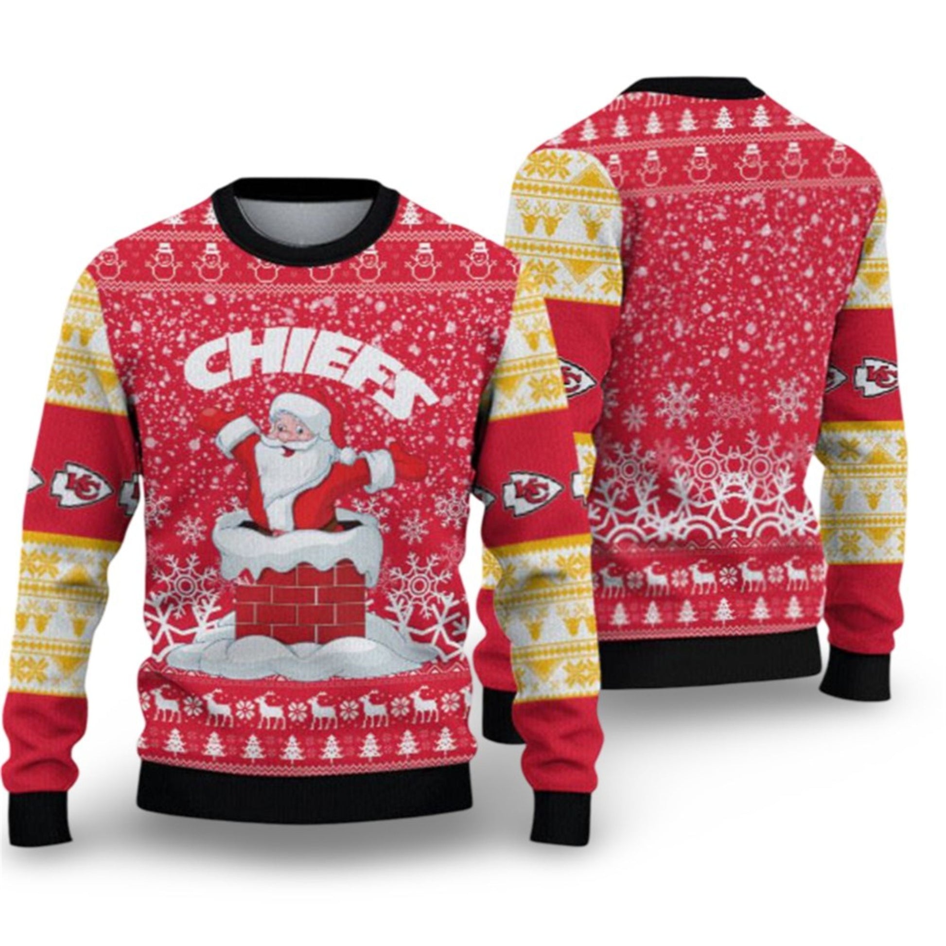 2026 KC Chiefs Funny Santa Ugly Christmas Sweater - Moonbestprint