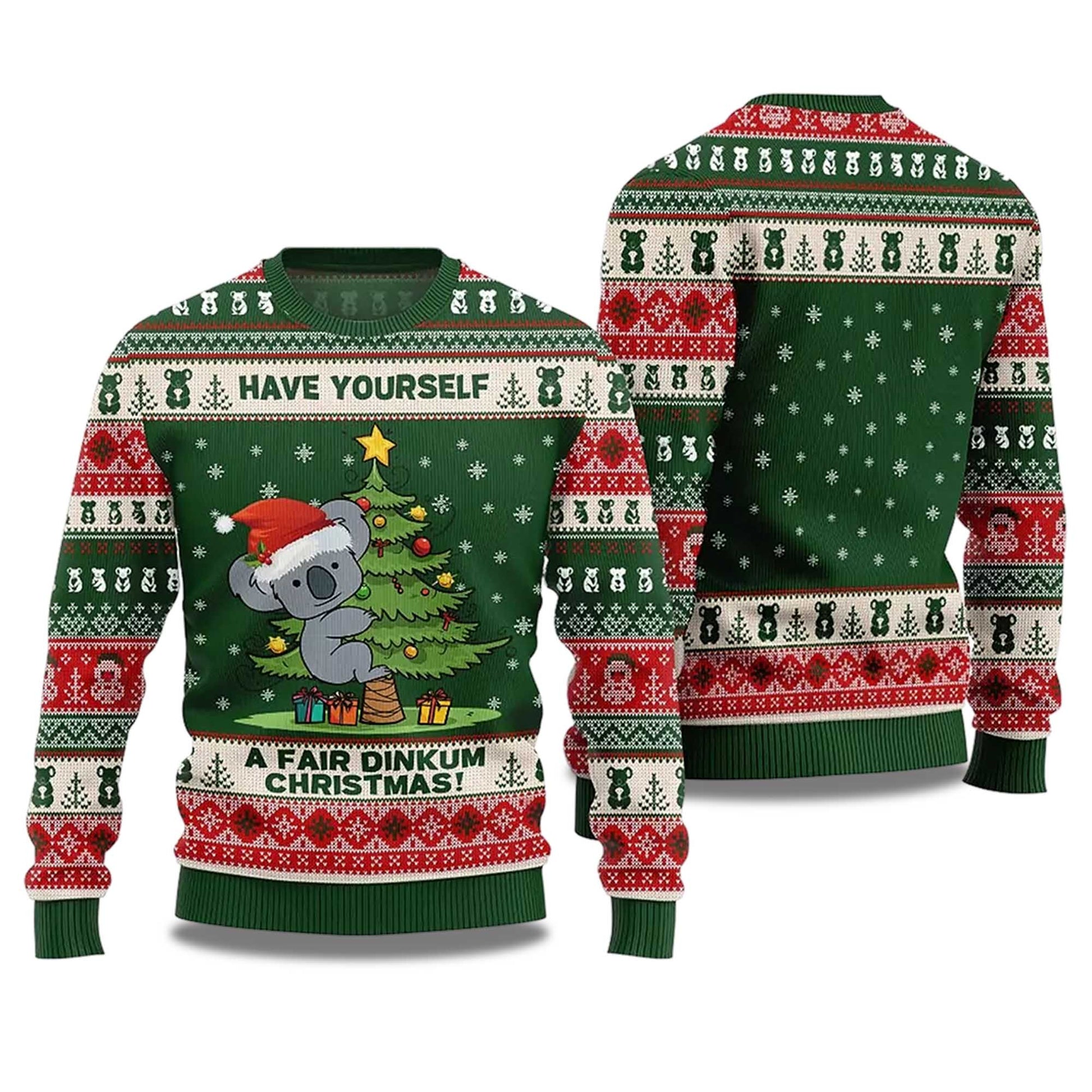 2026 Koala Have Yourself A Fair Dinkum Christmas Ugly Sweater Moonbestprint