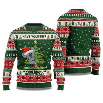 2026 Koala Have Yourself A Fair Dinkum Christmas Ugly Sweater Moonbestprint