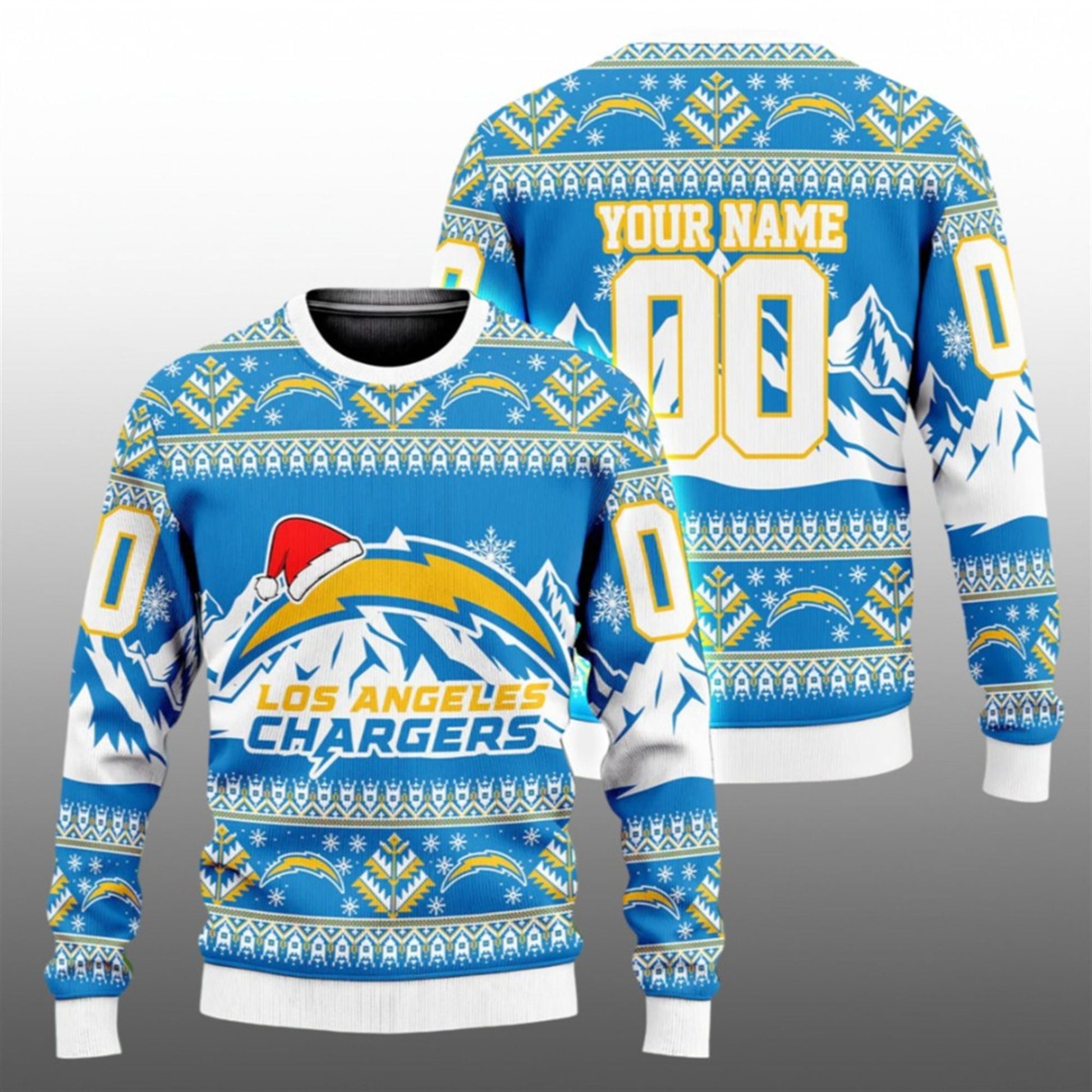 2026 LA Chargers Custom Ugly Christmas Sweater - Moonbestprint