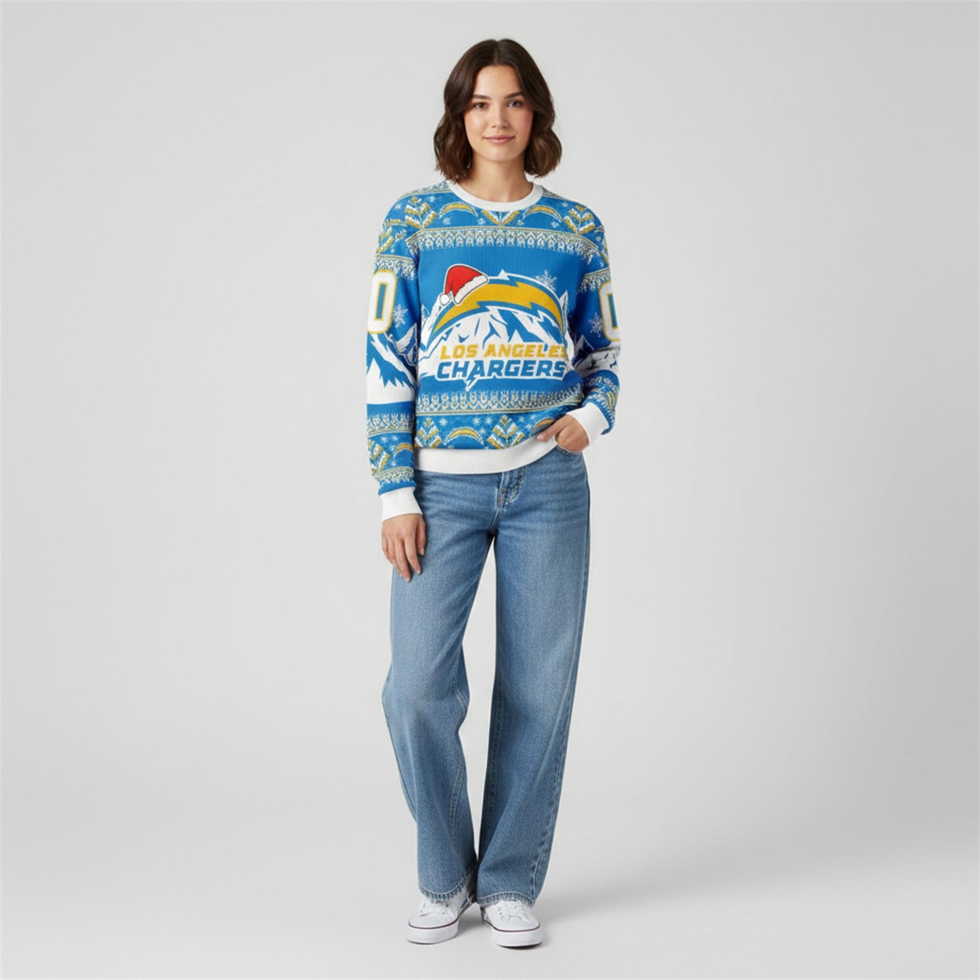 2026 LA Chargers Custom Ugly Christmas Sweater - Moonbestprint