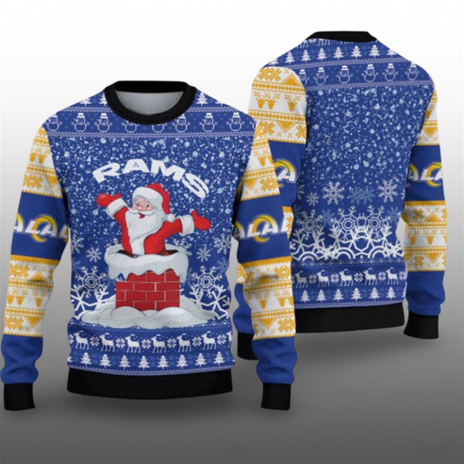 2026 LA Rams Funny Santa Ugly Christmas Sweater - Moonbestprint
