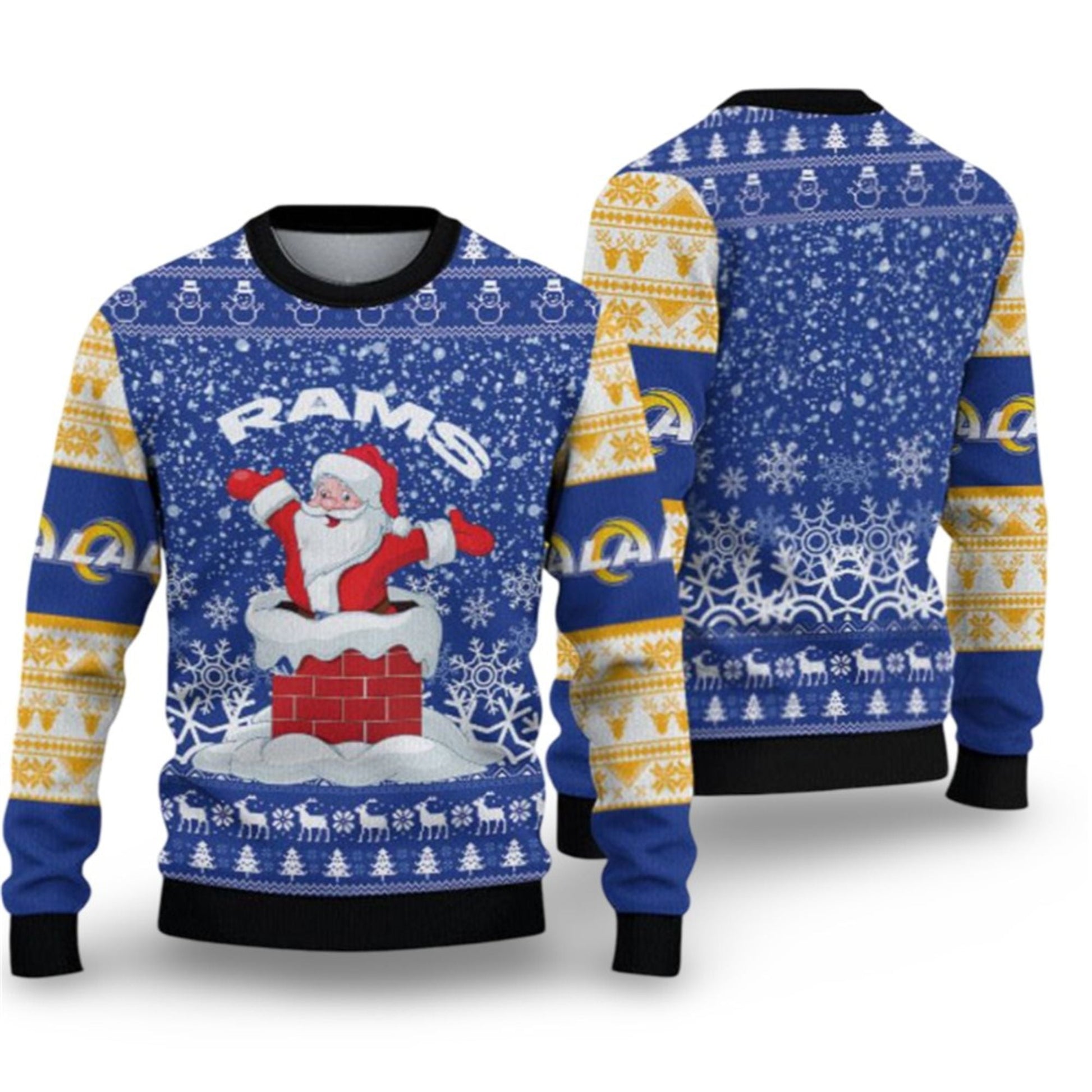2026 LA Rams Funny Santa Ugly Christmas Sweater - Moonbestprint
