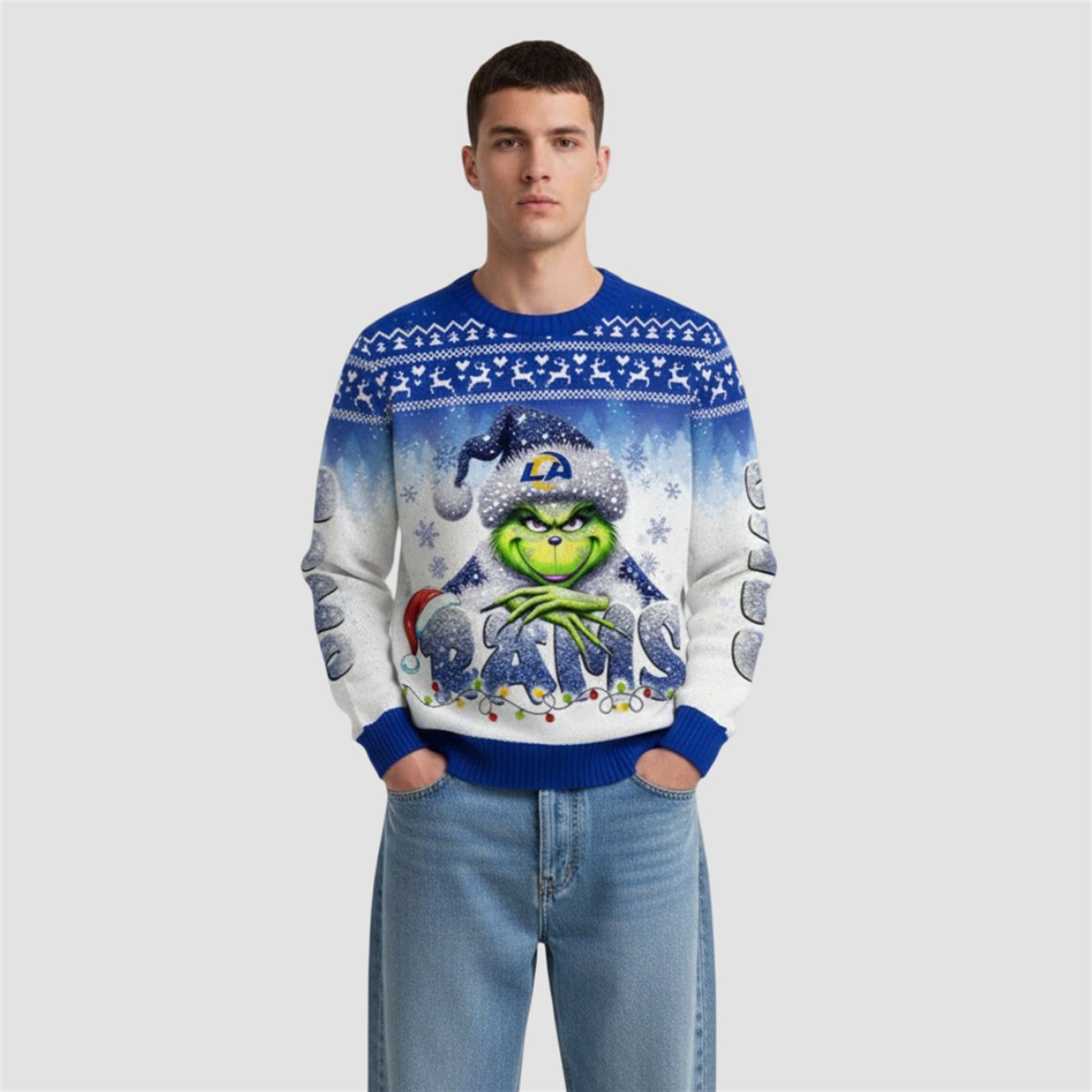 2026 LA Rams Grnch Season Christmas Ugly Sweater - Moonbestprint