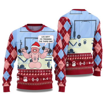 2026 Leg Day I'm Training The Third One Ugly Christmas Sweater Moonbestprint