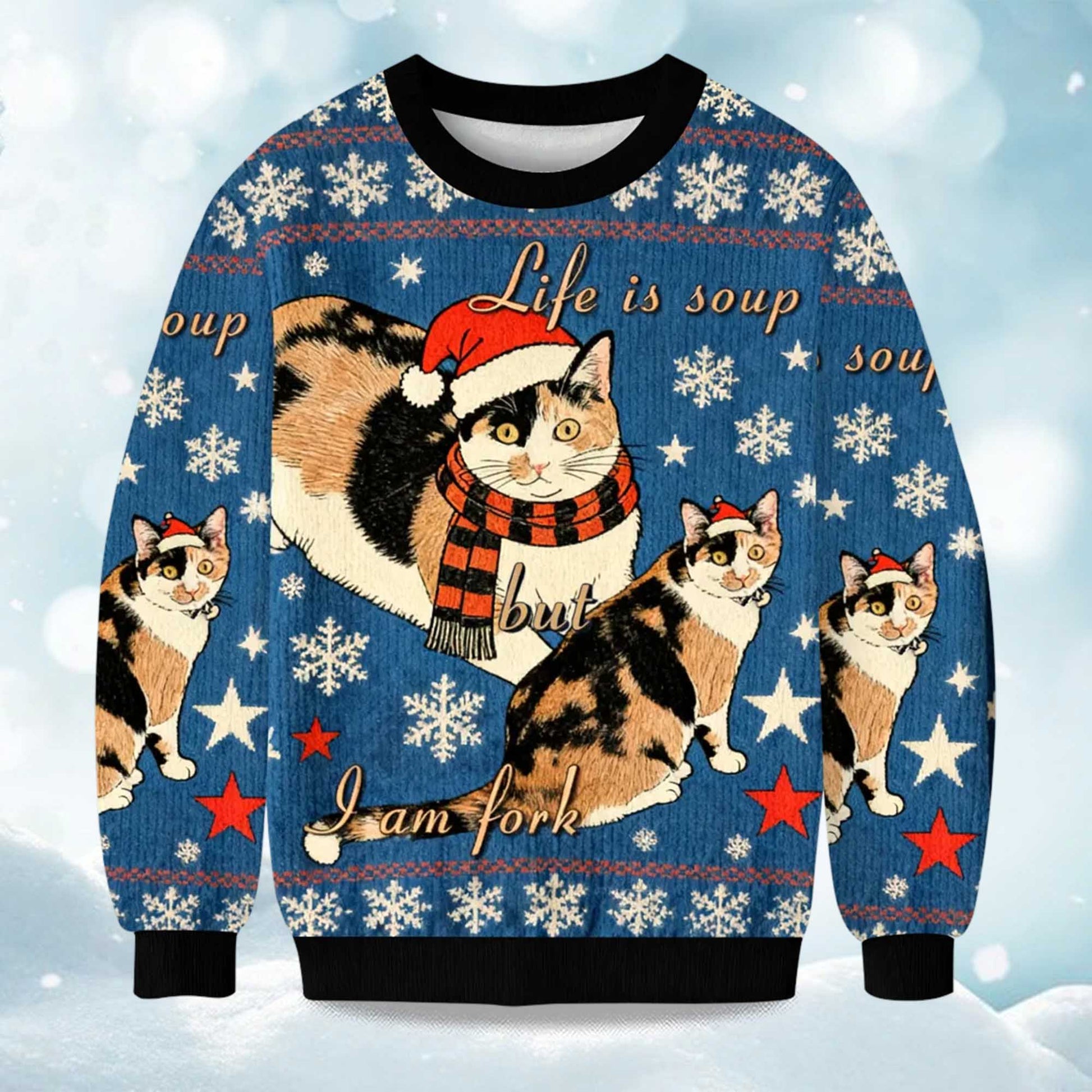 2026 Life Is Soup But I Am Fork Christmas Ugly Sweater Moonbestprint