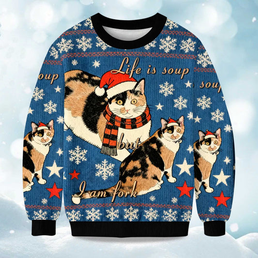 2026 Life Is Soup But I Am Fork Christmas Ugly Sweater Moonbestprint