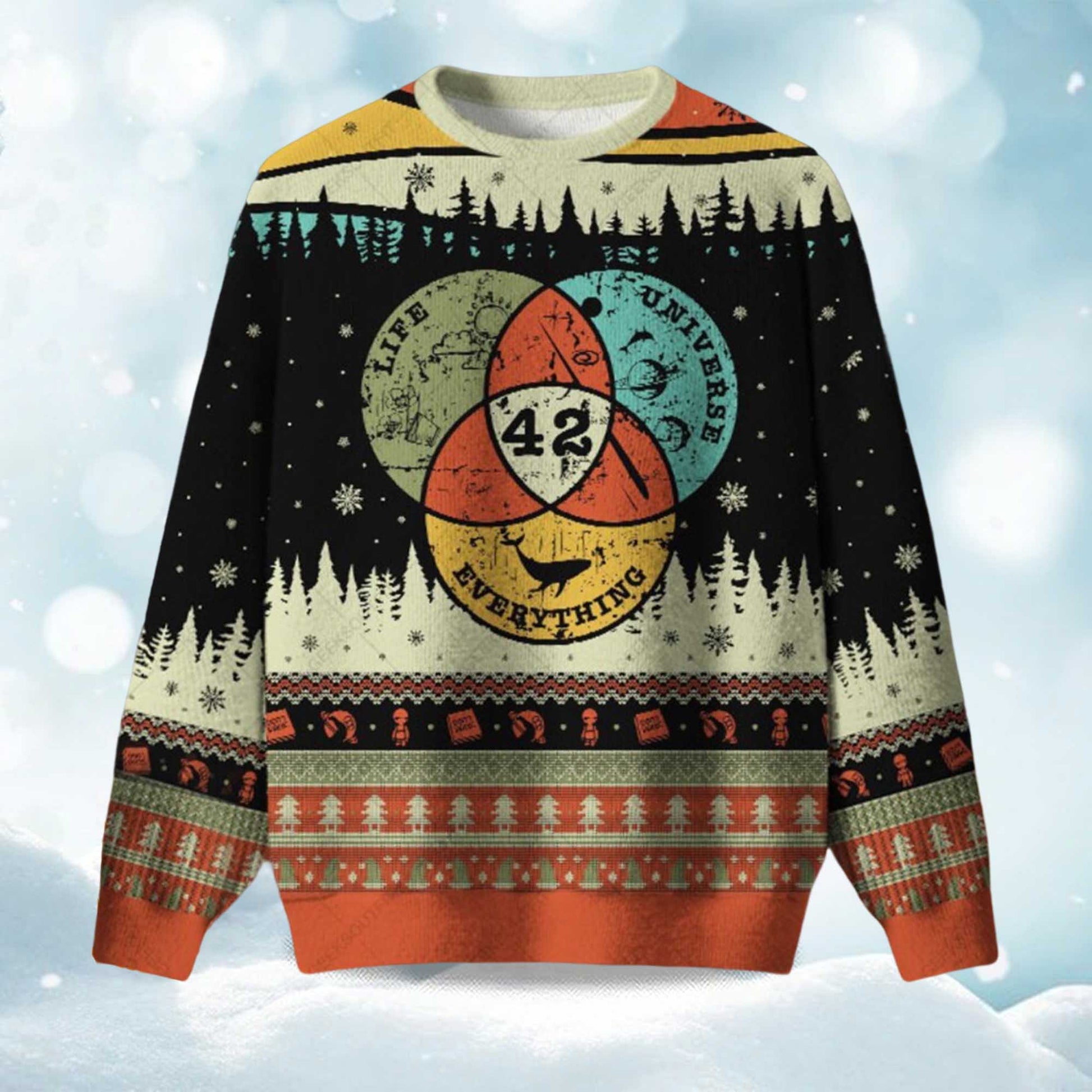 2026 Life, the Universe & Everything Ugly Christmas Sweater Moonbestprint