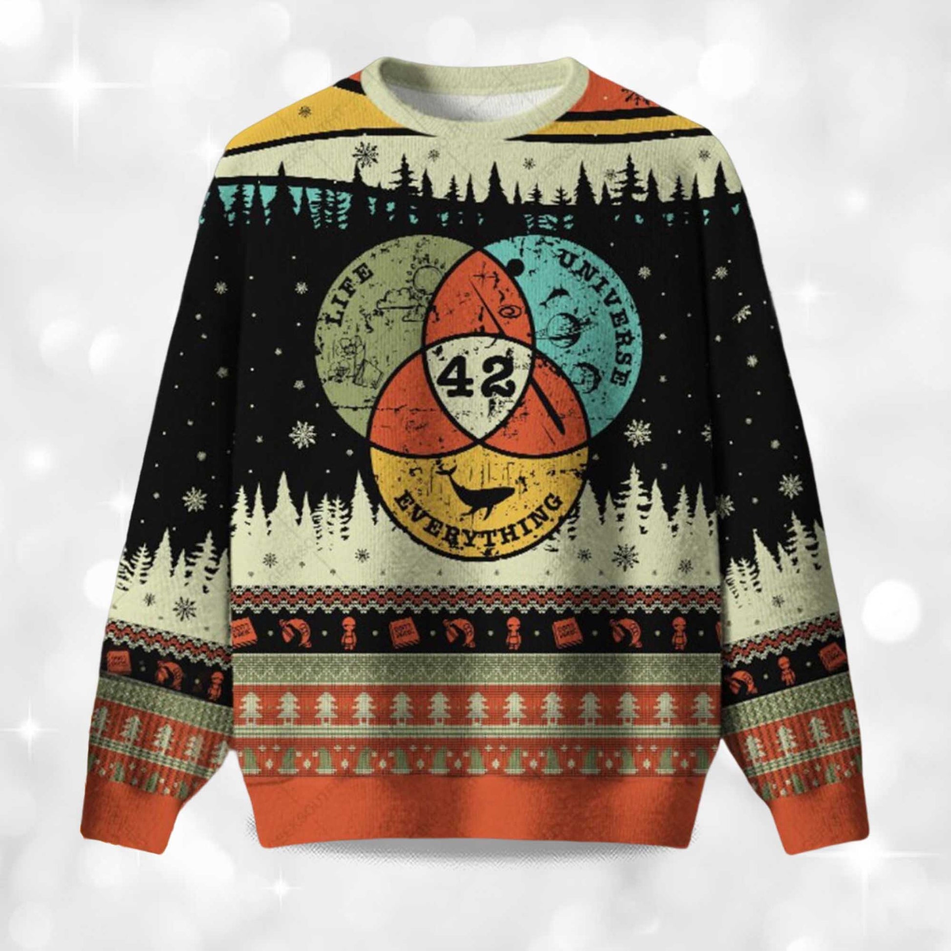 2026 Life, the Universe & Everything Ugly Christmas Sweater Moonbestprint