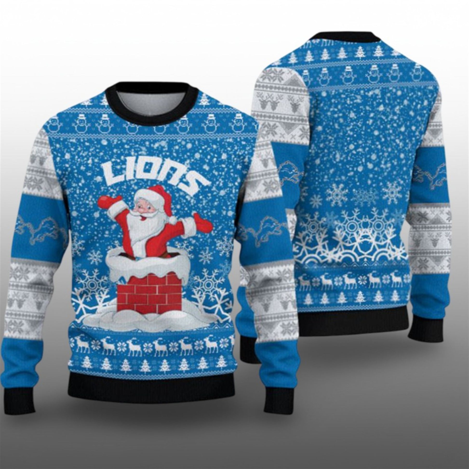 2026 Lions Santa Ugly Christmas Sweater - Moonbestprint