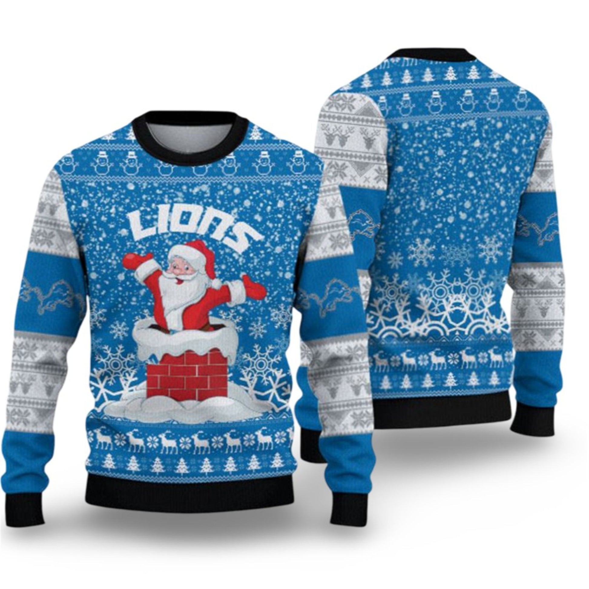 2026 Lions Santa Ugly Christmas Sweater - Moonbestprint