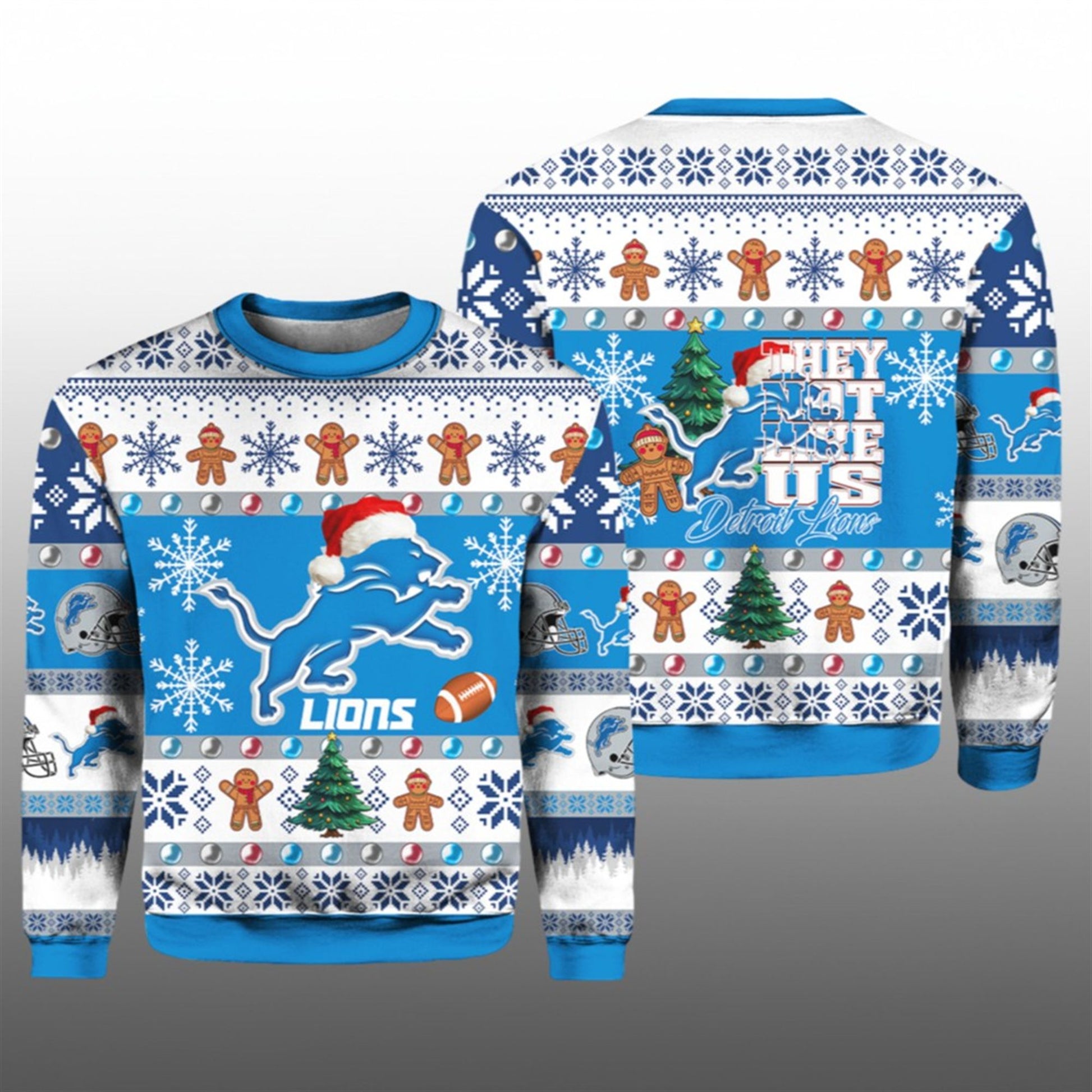 2026 Lions They Not Like Us Ugly Christmas Sweater - Moonbestprint
