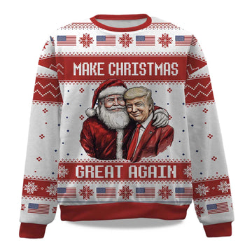 2026 Make Christmas Great Again President Christmas Ugly Sweater Moonbestprint