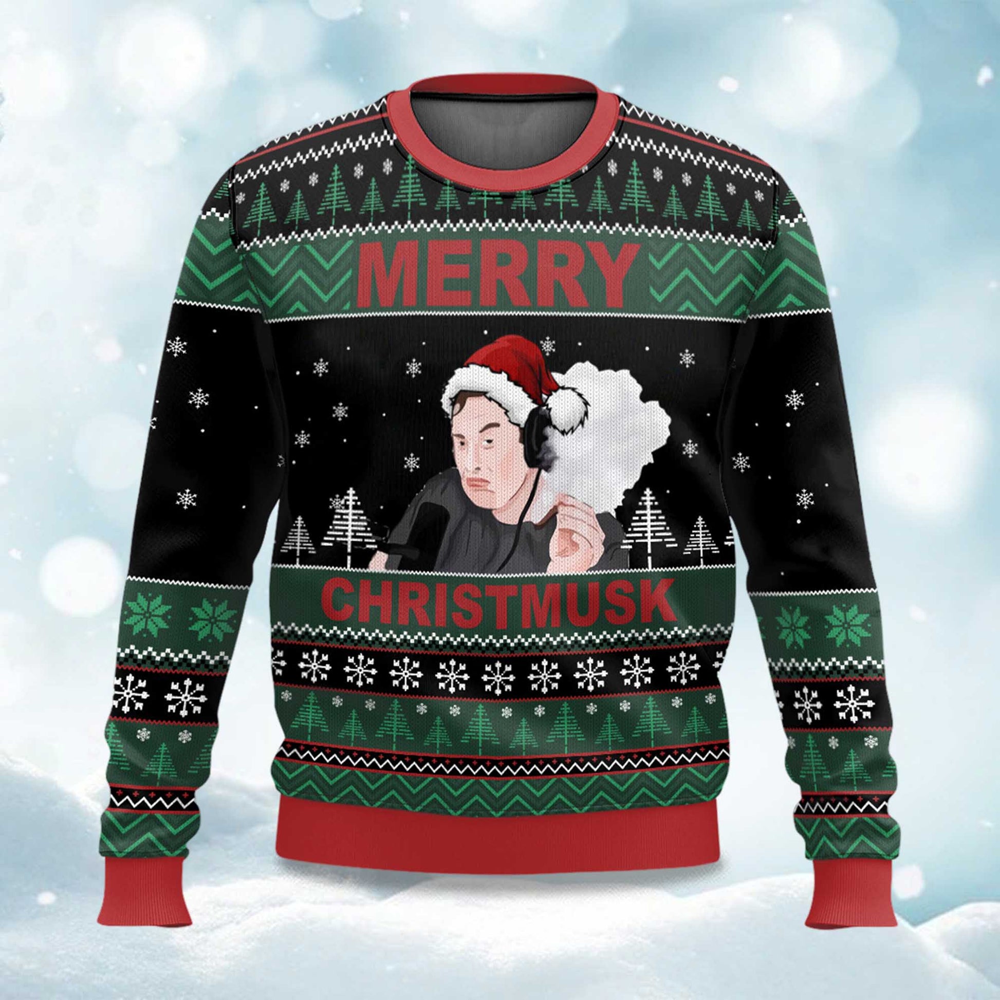 2026 Merry Christmusk Elon Musk Ugly Christmas Sweater Moonbestprint