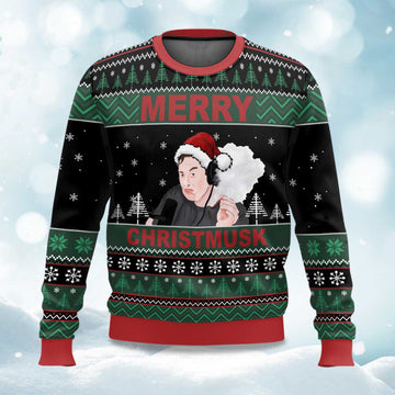 2026 Merry Christmusk Elon Musk Ugly Christmas Sweater Moonbestprint