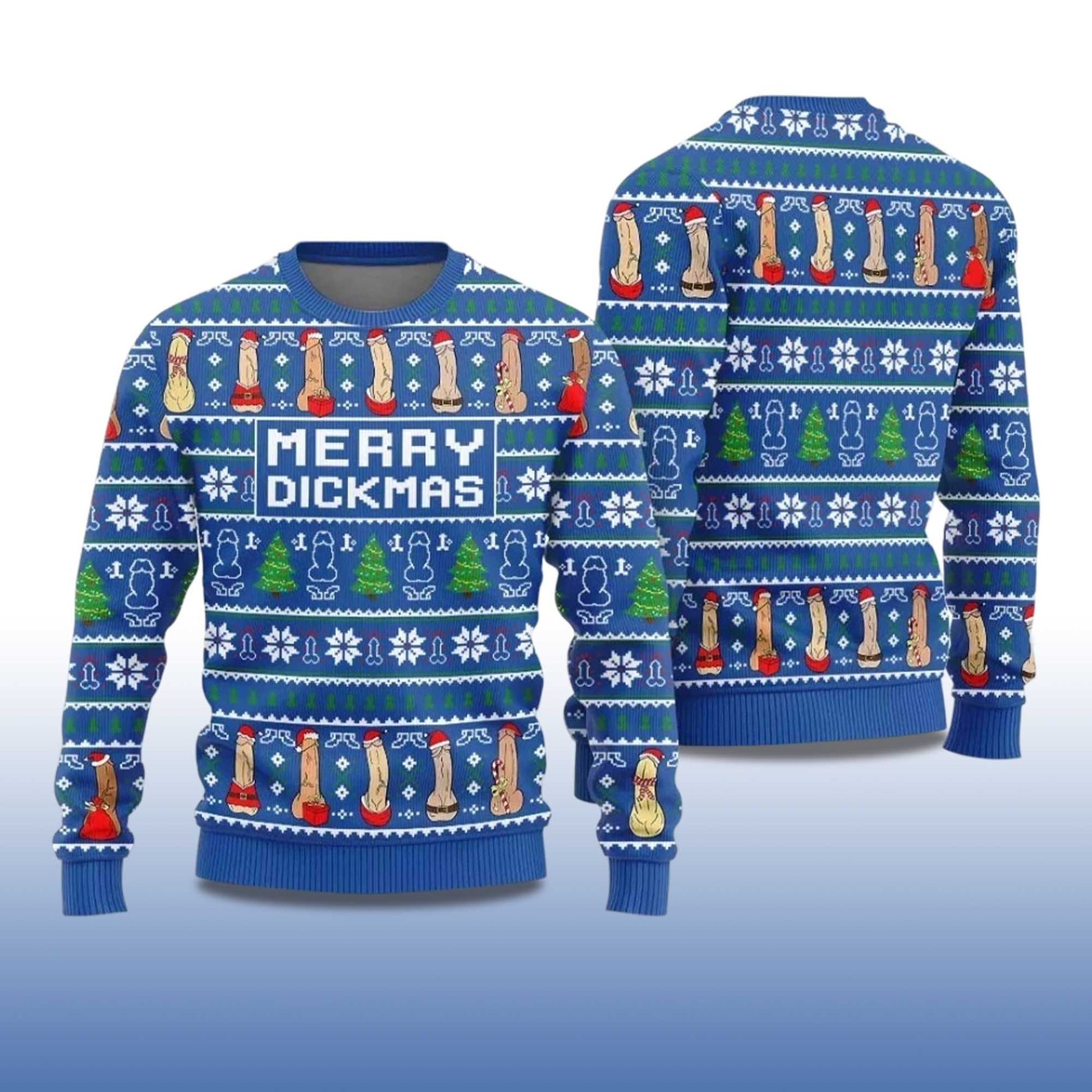 2026 Merry Dickmas Ugly Christmas Sweater Moonbestprint