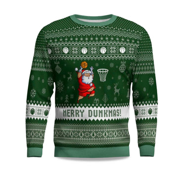 2026 Merry Dunkmas Basketball Ugly Christmas Sweater Moonbestprint
