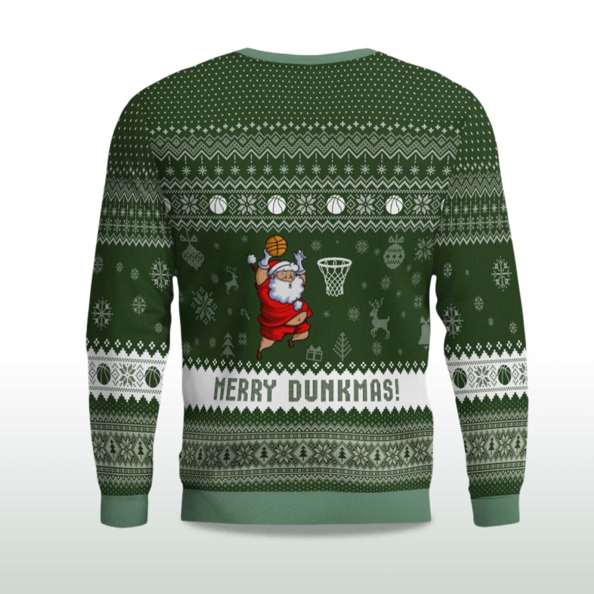 2026 Merry Dunkmas Basketball Ugly Christmas Sweater Moonbestprint