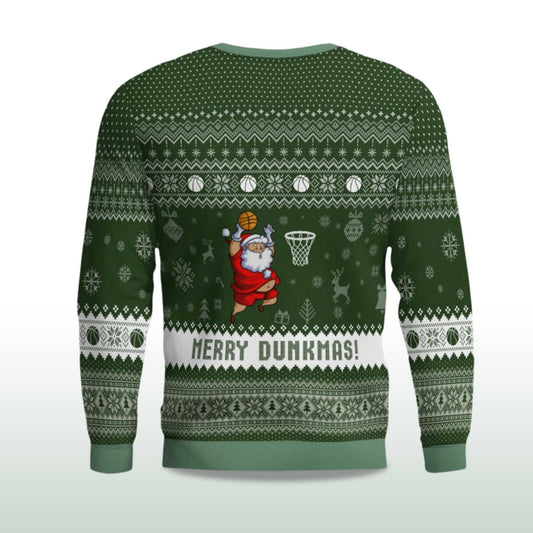 2026 Merry Dunkmas Basketball Ugly Christmas Sweater Moonbestprint