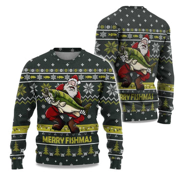 2026  Merry Fishmas Ugly Christmas Sweater Moonbestprint