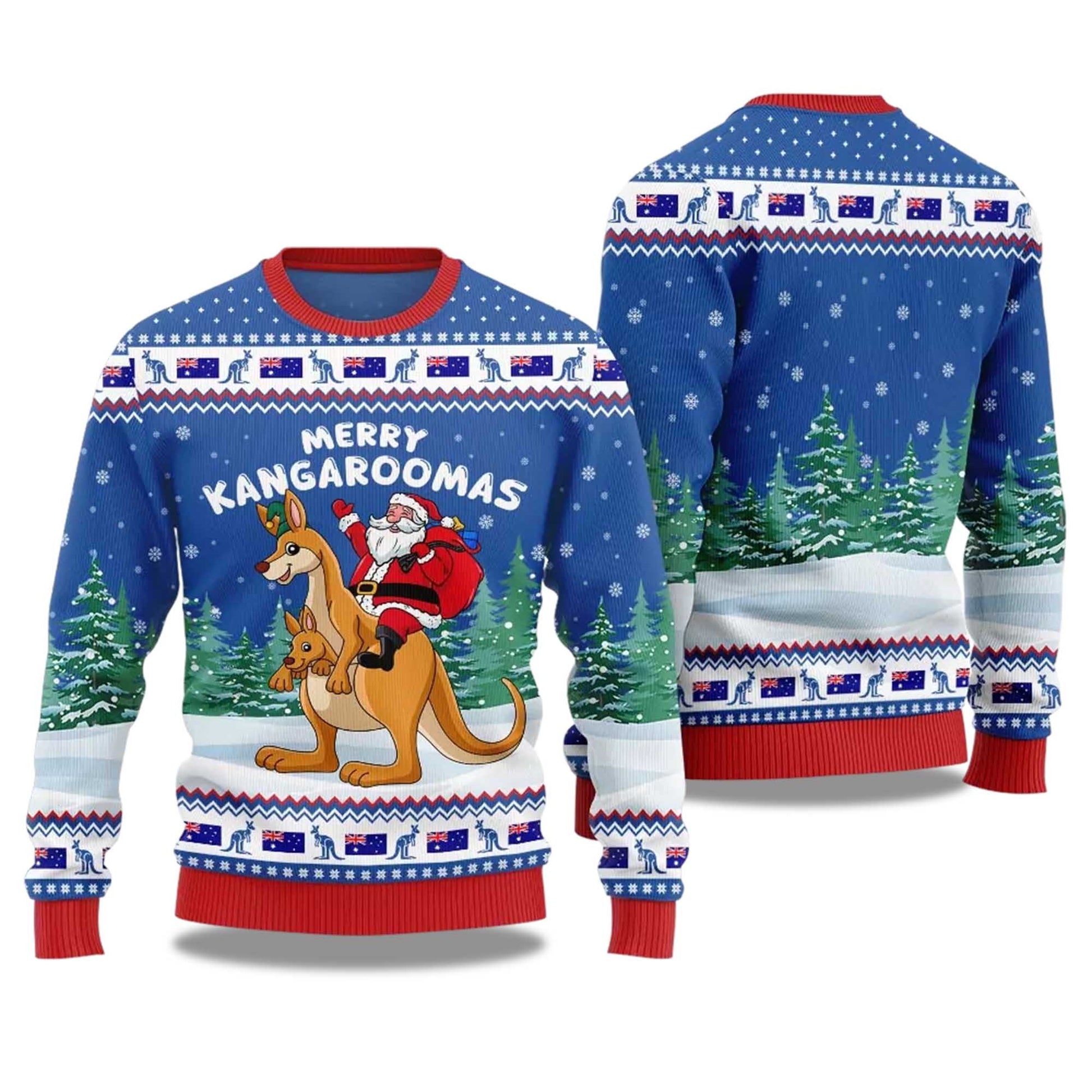 2026 Merry Kangaroomas Ugly Christmas Sweater Moonbestprint