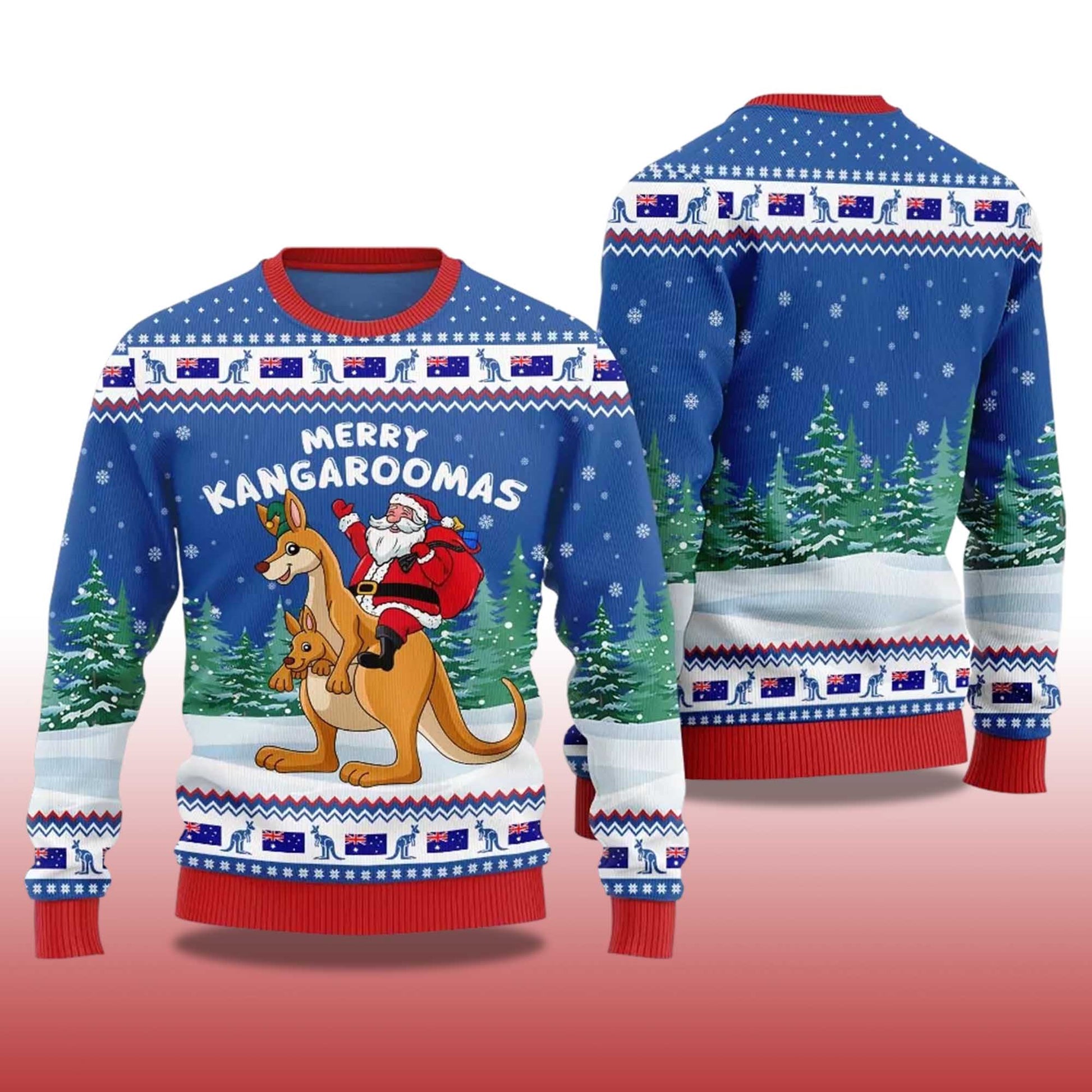 2026 Merry Kangaroomas Ugly Christmas Sweater Moonbestprint