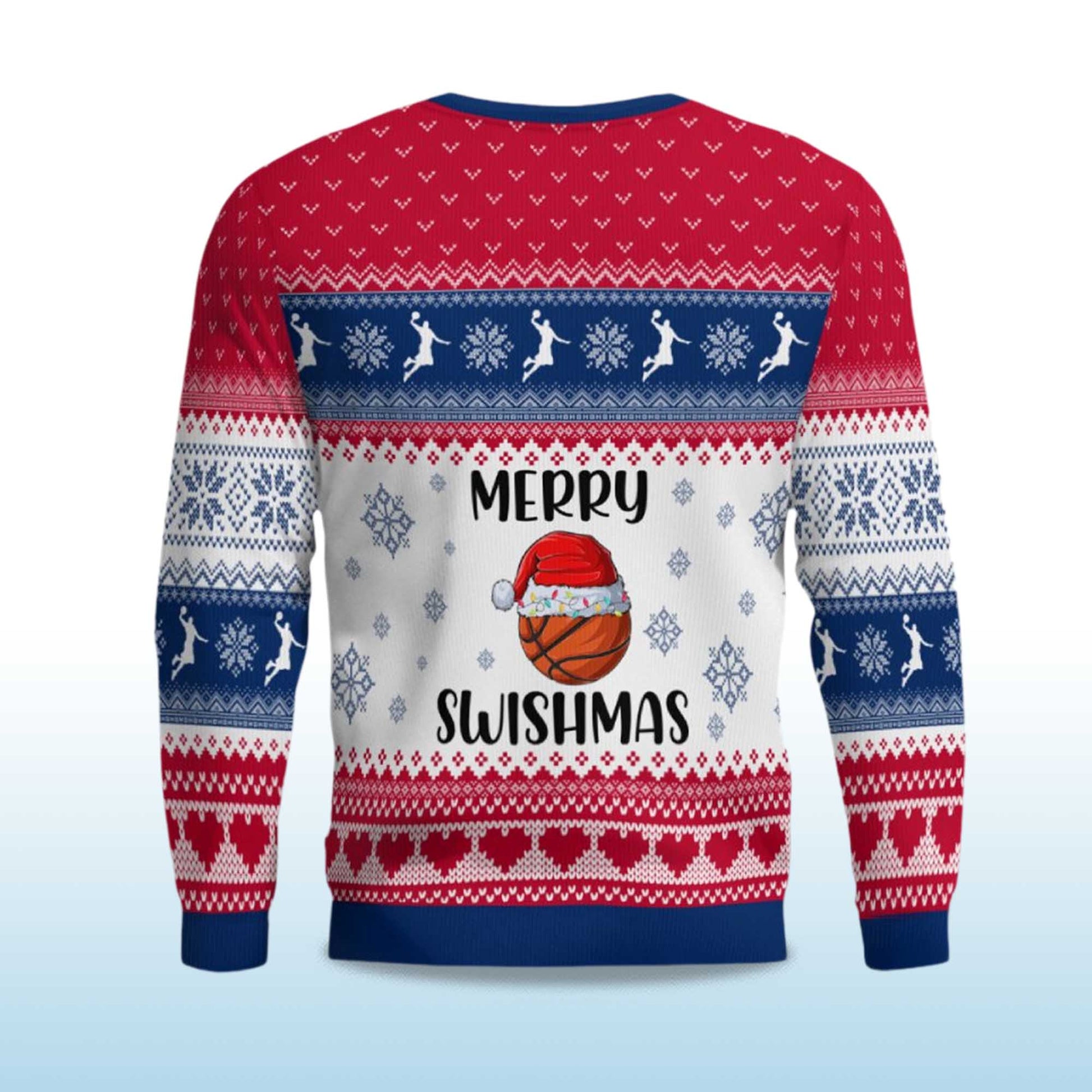 2026 Merry Swishmas Basketball Ugly Christmas Sweater Moonbestprint