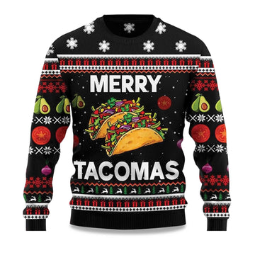2026 Merry Tacomas Ugly Christmas Sweater Moonbestprint