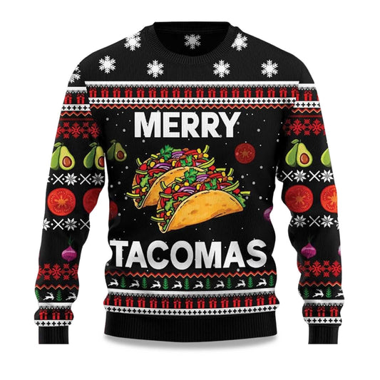 2026 Merry Tacomas Ugly Christmas Sweater Moonbestprint