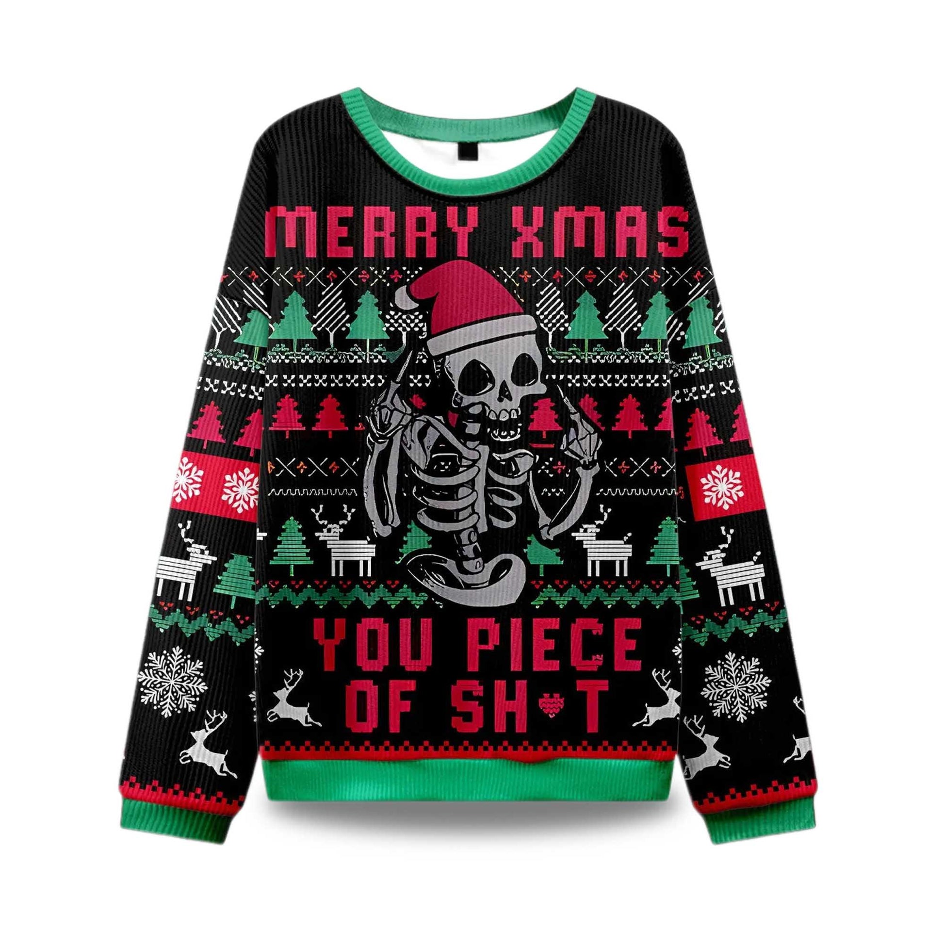 2026 Merry Xmas You Piece Of Sht Ugly Christmas Sweater Moonbestprint