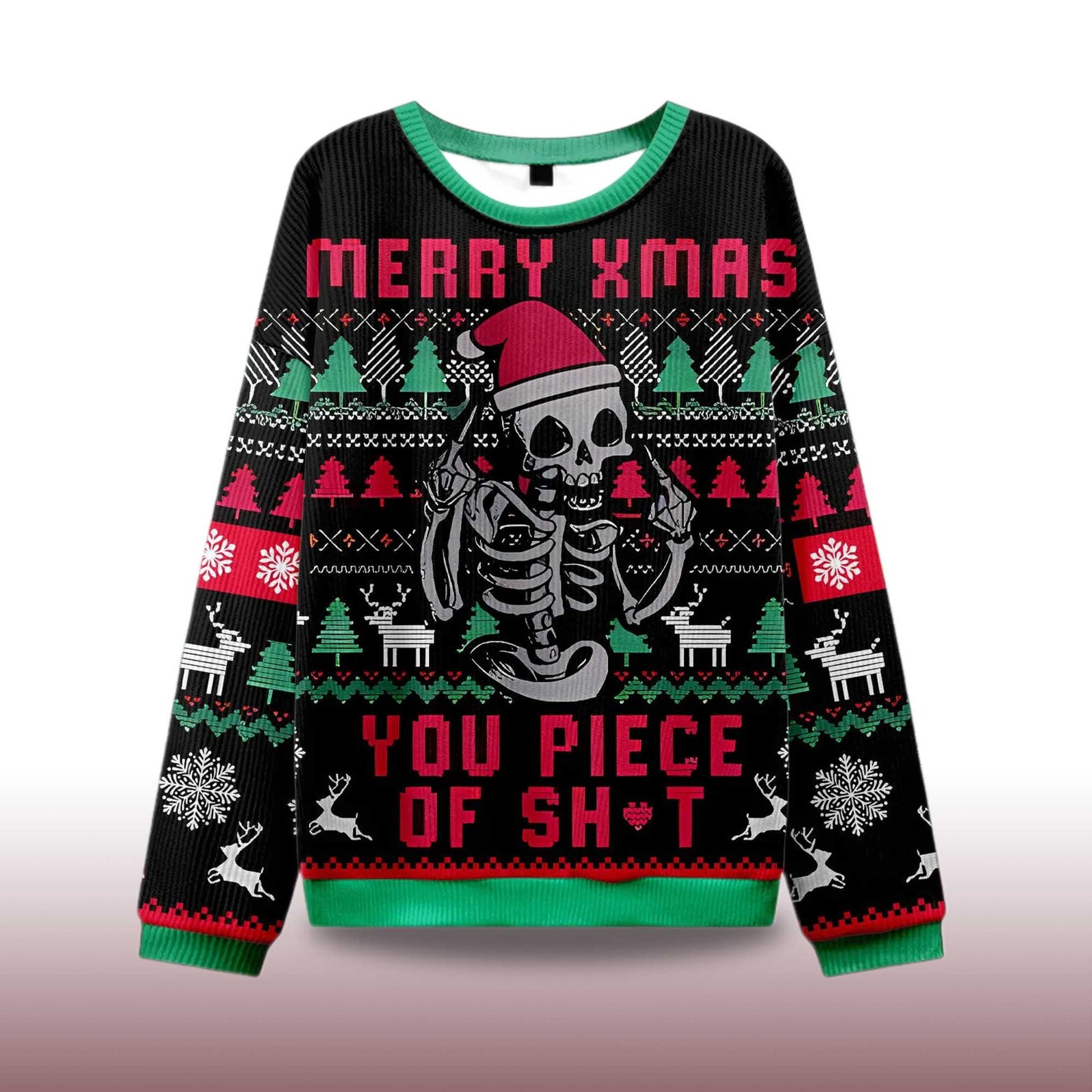 2026 Merry Xmas You Piece Of Sht Ugly Christmas Sweater Moonbestprint