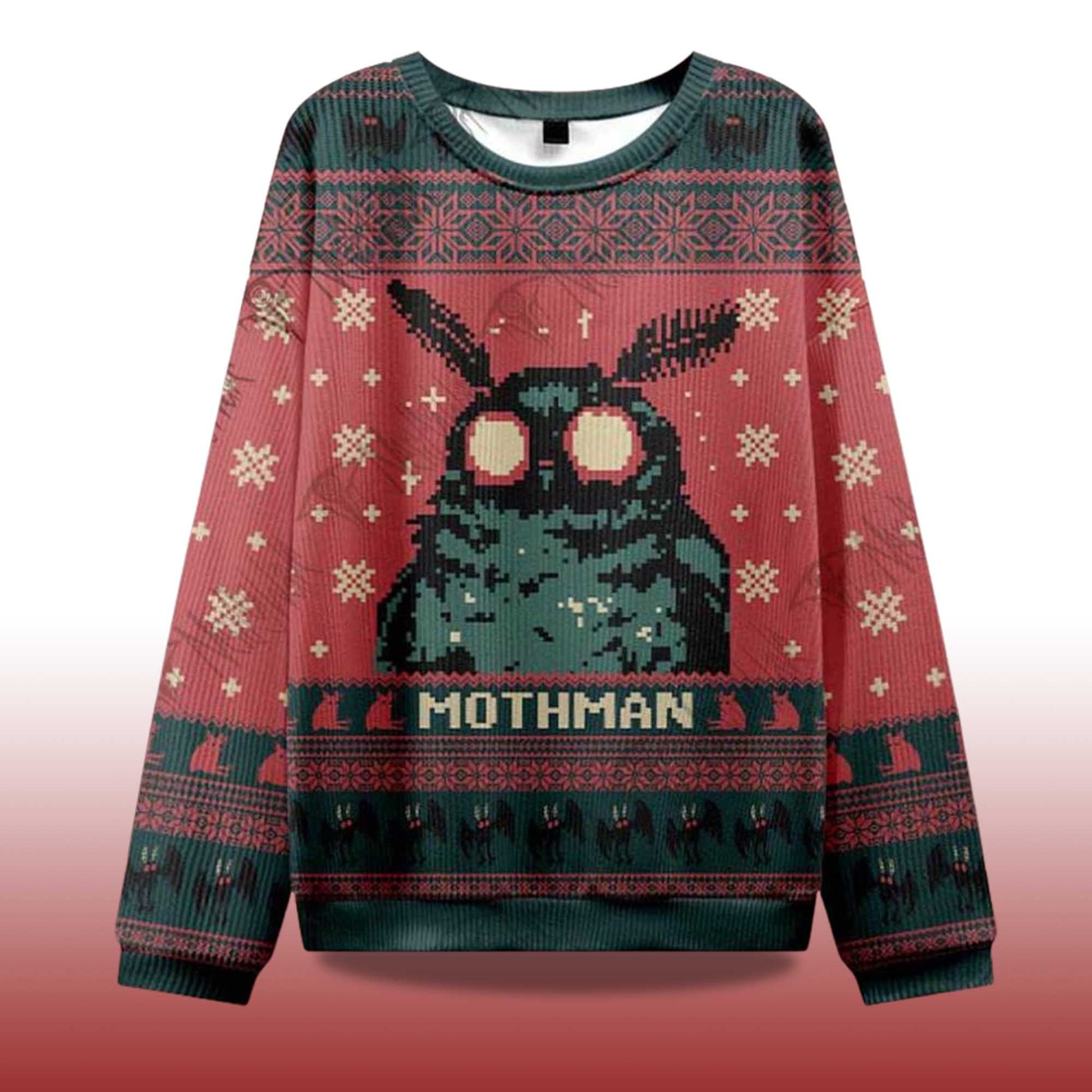 2026 Mothman Ugly Christmas Sweater Moonbestprint