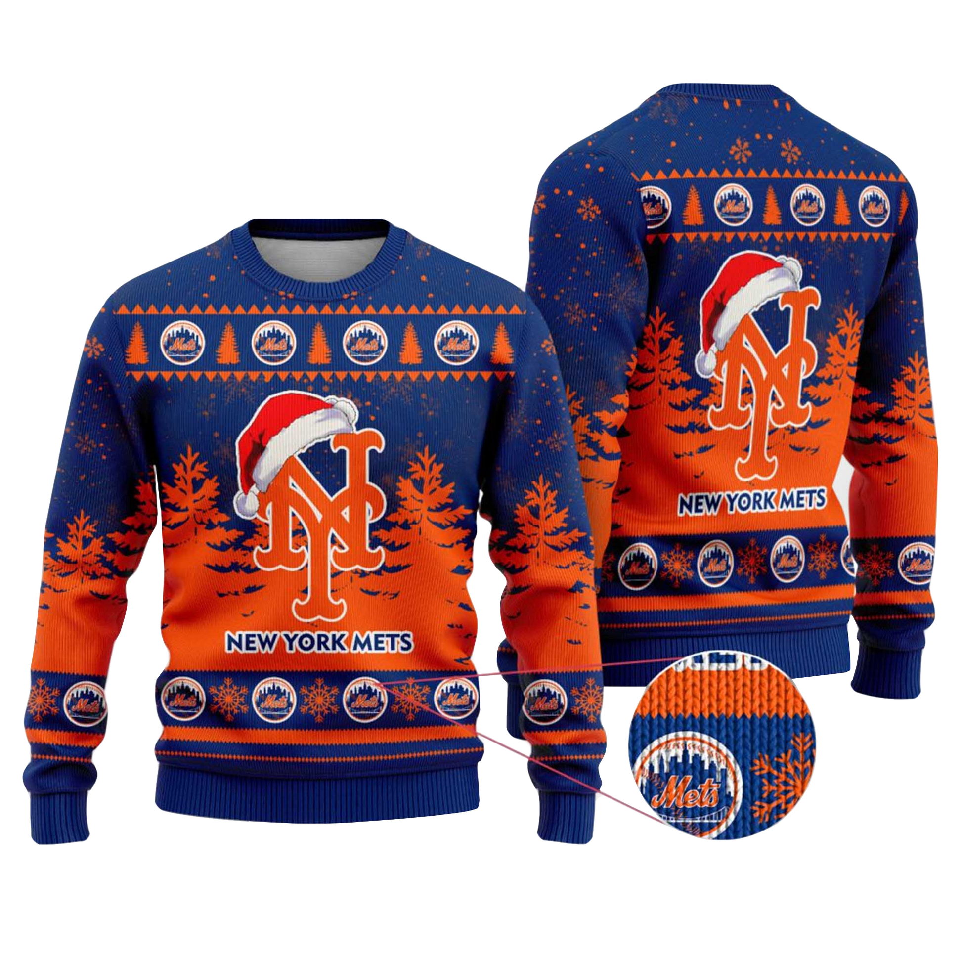 2025 New York Mets Snowflakes Christmas Ugly Sweater – Moonbestprint