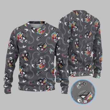 2026 Nightmare Before Christmas Jack and Sally Christmas Ugly Sweater - Moonbestprint