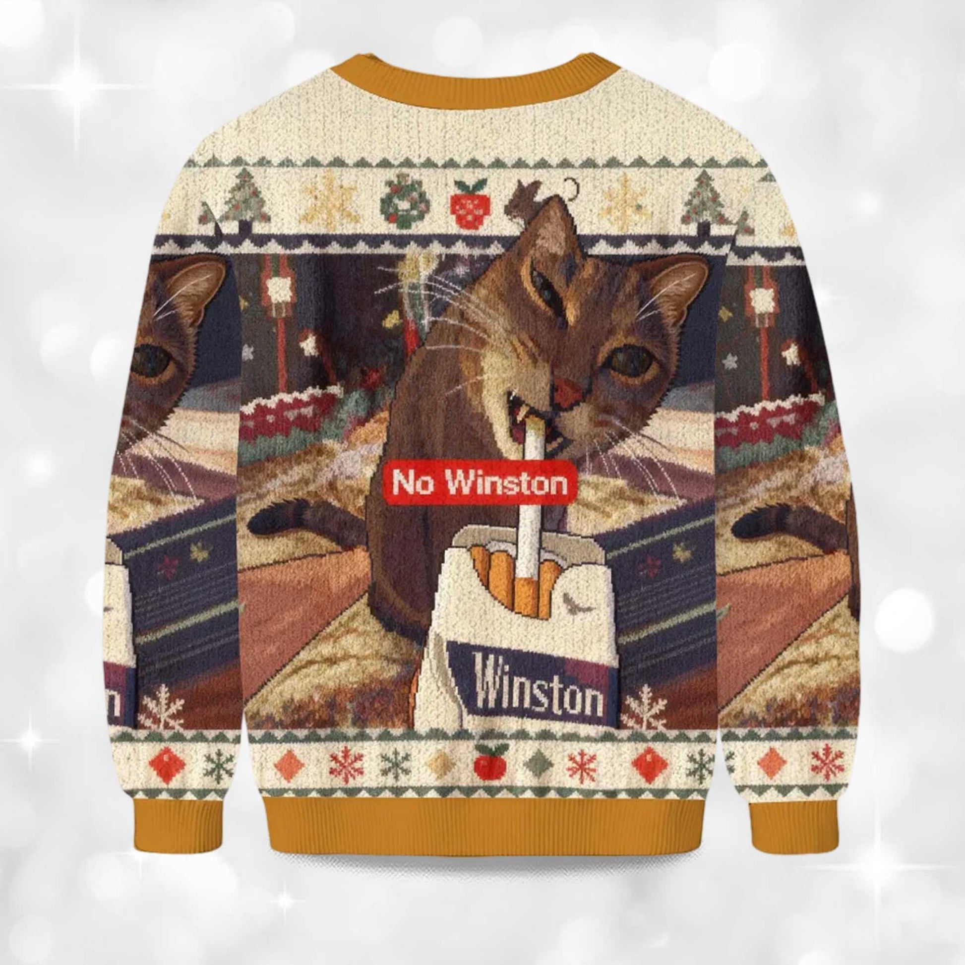 2026 No Winston Cat Meme Christmas Ugly Sweater Moonbestprint