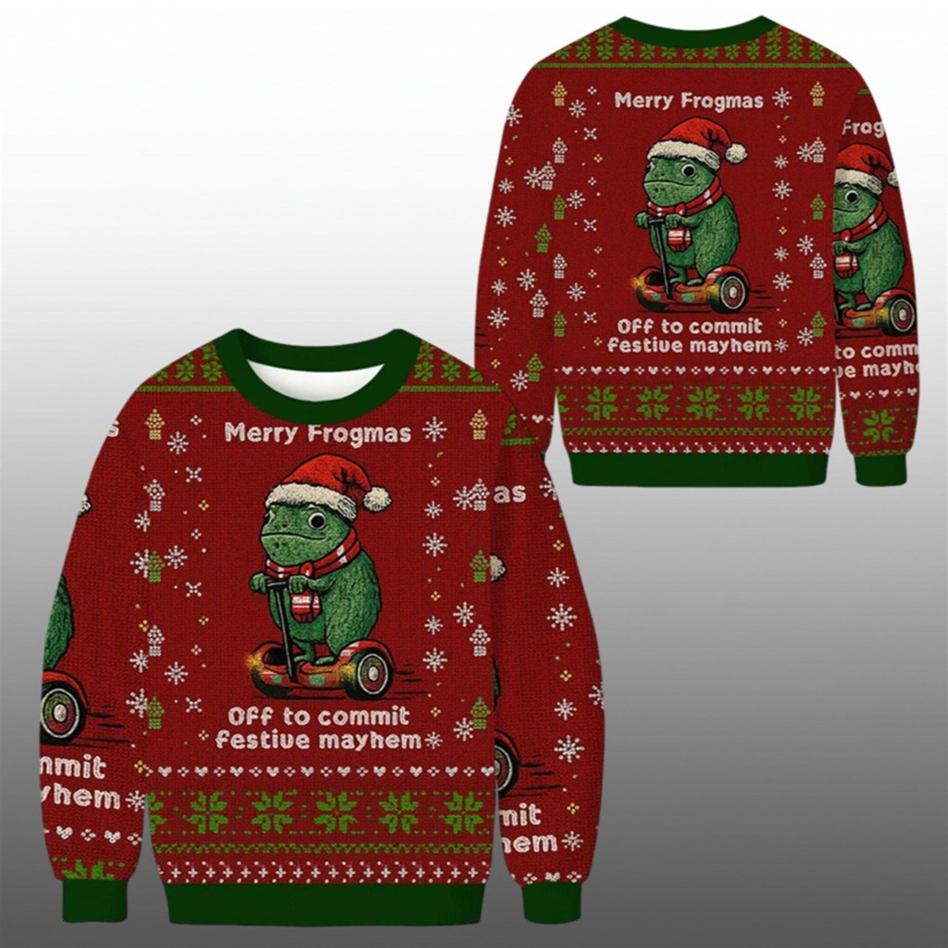 2026 Off to Commit Frogmas Mayhem Ugly Christmas Sweater - Moonbestprint