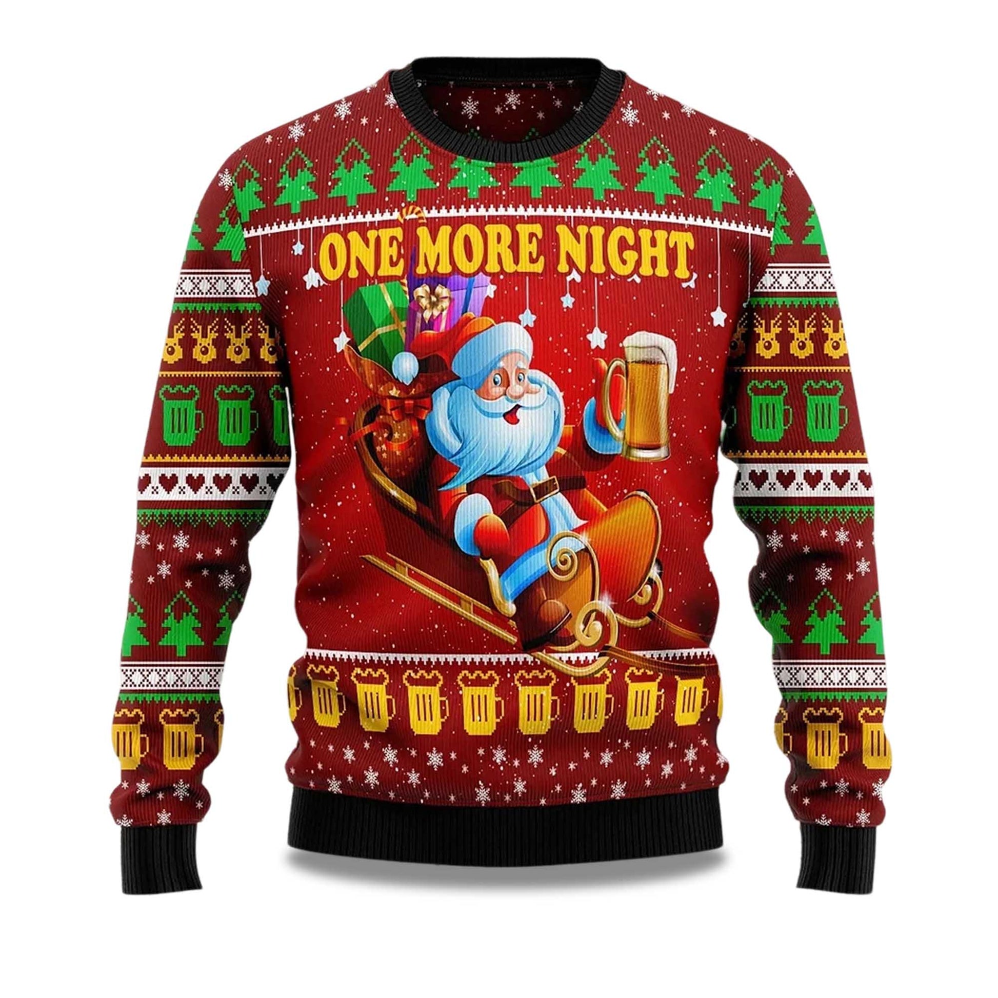 2026 One More Night Ugly Christmas Sweater Moonbestprint