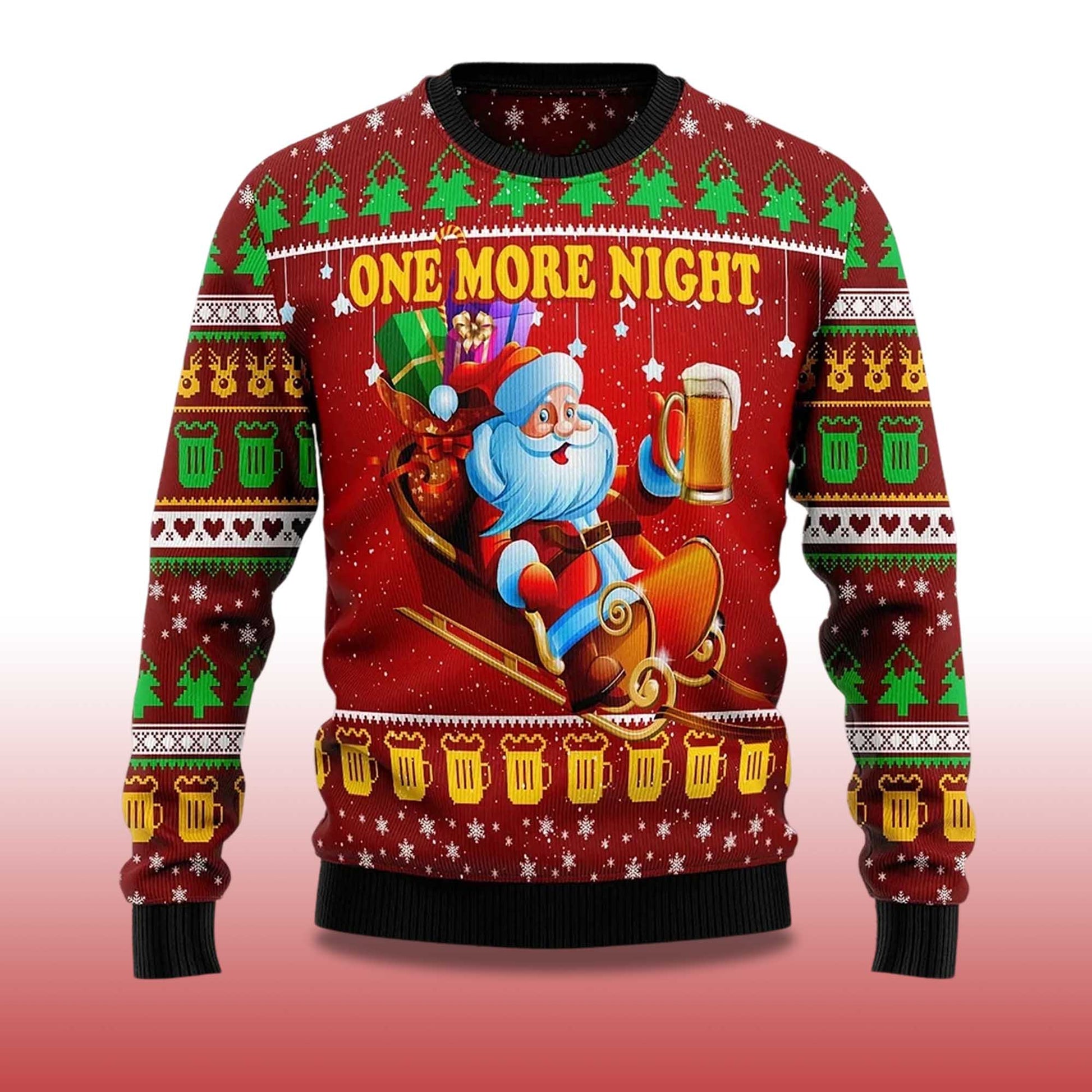 2026 One More Night Ugly Christmas Sweater Moonbestprint